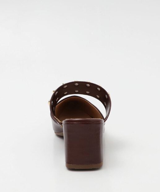 Mule Feminino Bico Fino Salto Grosso Via Uno Vinho