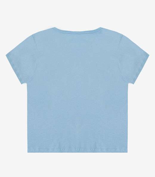 Blusa Feminina Manga Curta Estampada Select Azul