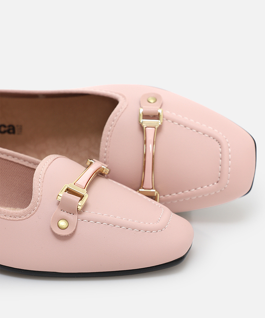 Sapatilha Feminina Bico Quadrado Moleca Rosa