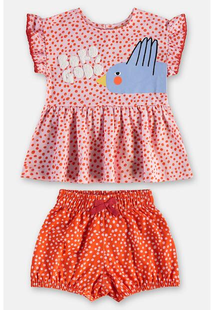 Conjunto Bebê com Blusa e Short Três e Já