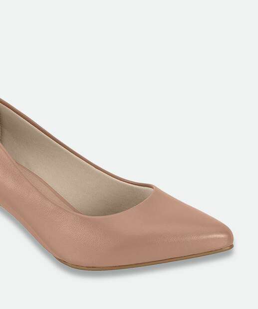 Scarpin Feminino Bico Fino Beira Rio Bege
