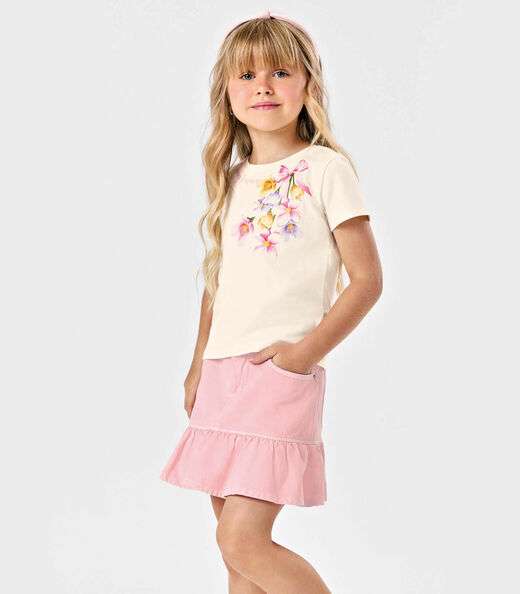 Conjunto Blusa Com Saia Feminina Trick Nick Bege