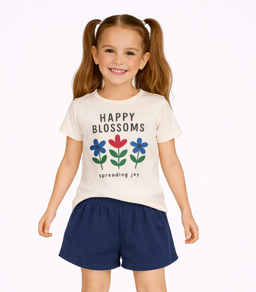 Image_Conjunto Menina Short e Blusa Estampada Select Bege