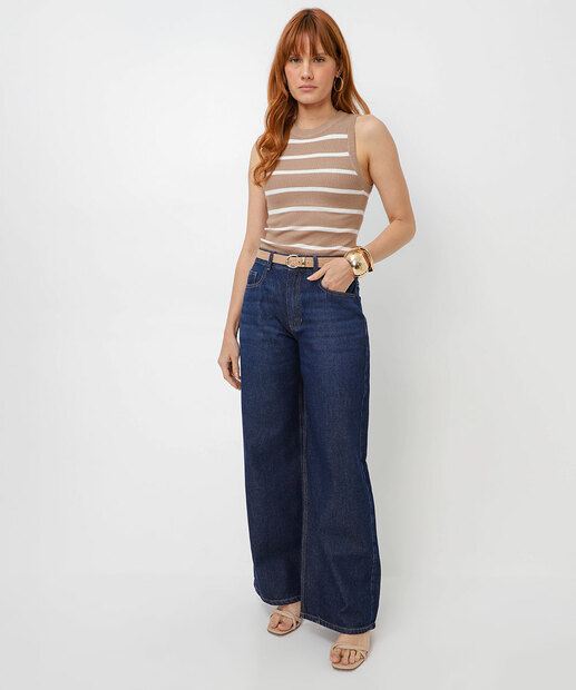 Image_Calça Jeans Wide Leg Feminina Marisa Azul