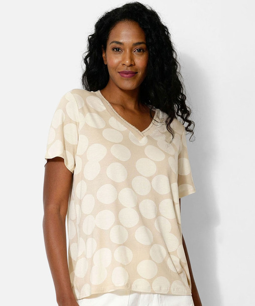 Image_Blusa Feminina Estampa Poá Manga Curta Marisa