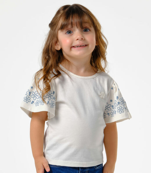 Conjunto Infantil Blusa Com Shorts Trick Nick Bege