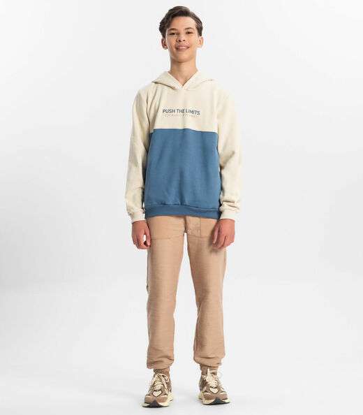 Moletom Juvenil Menino Com Capuz Minty Bege