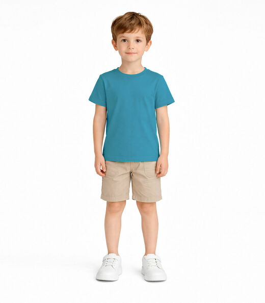 Image_Blusa Infantil Unissex Manga Curta Lisa Soletex Verde