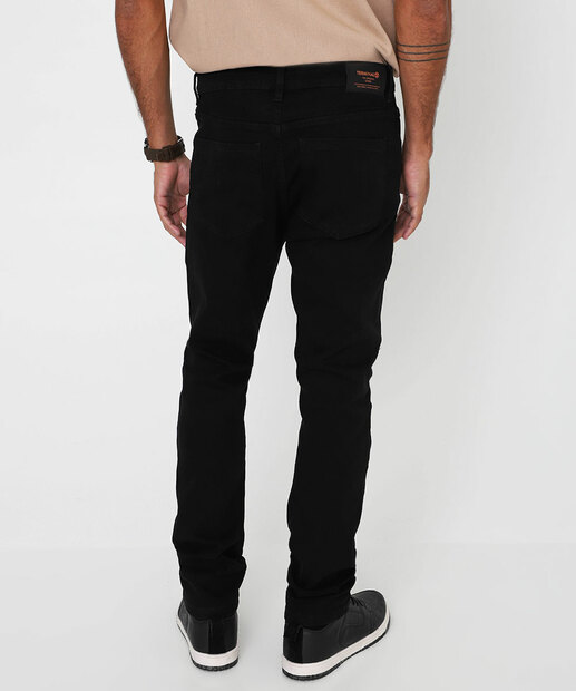 Calça Masculina Jeans Skinny Bolsos Jezzian Preto