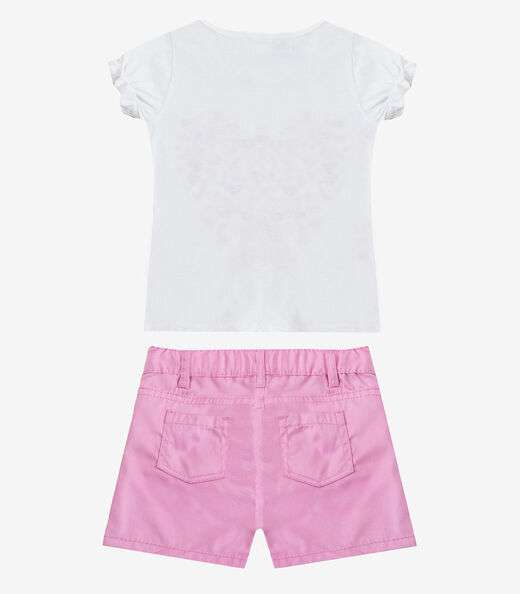 Conjunto Infantil Blusa Com Shorts Rovi Kids Branco