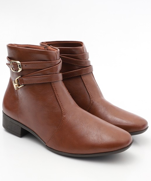Bota Feminina Cano Curto Via Uno Marrom