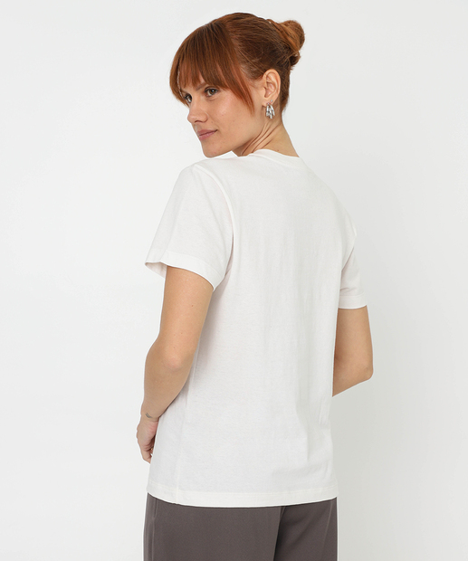 Blusa Feminina Strass Manga Curta Marisa Off White