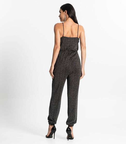 Macacão Feminino Em Lurex Endless Cinza