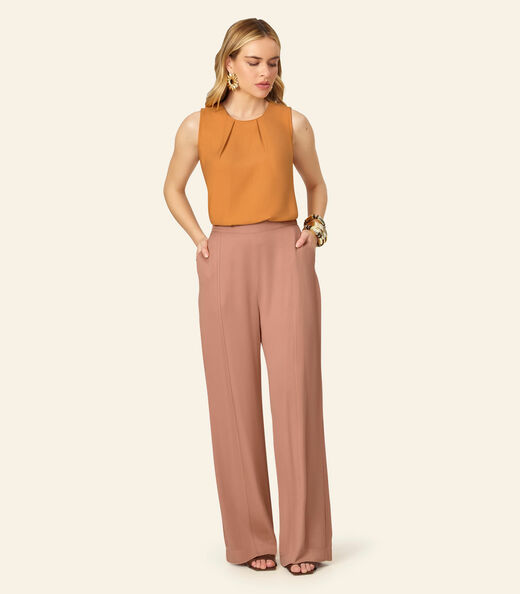 Image_Calça Feminina Alfaiataria Em Viscose Endless Marrom