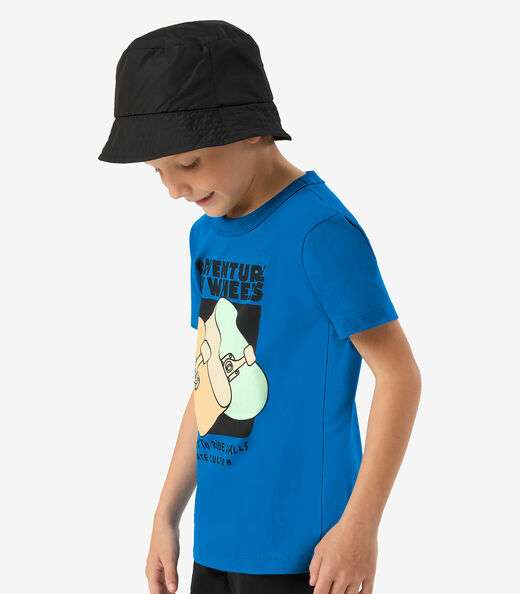 Camiseta Infantil em Meia Malha Rovi Kids Azul