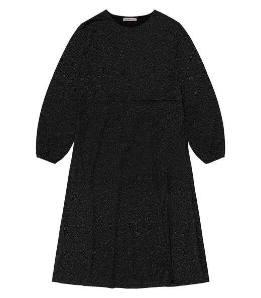 Vestido Midi Plus Size Manga Longa Secret Glam Preto