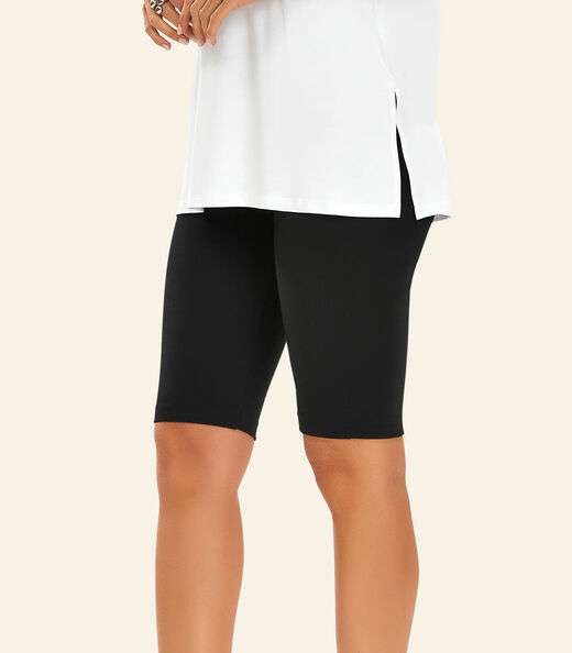 Bermuda Ciclista Feminina em Cotton Pesado Rovitex Preto