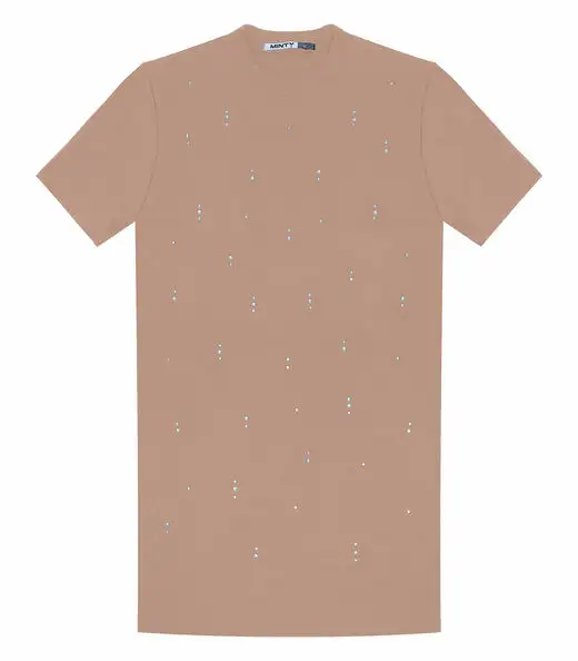 Vestido Juvenil Com Strass Minty Marrom