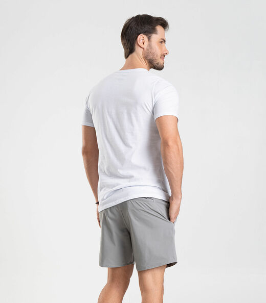 Bermuda Masculina De Microfibra Sarjada Long Bong Cinza