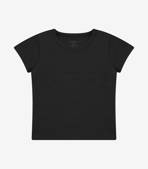 Blusa Básica Infantil Cotton Leve Rovi Kids Preto