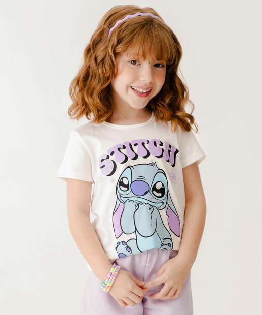 Conjunto Infantil Estampa Stitch Disney Tam 4 a 10