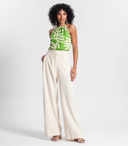 Blusa Feminina De Alça Floral Rovitex Verde