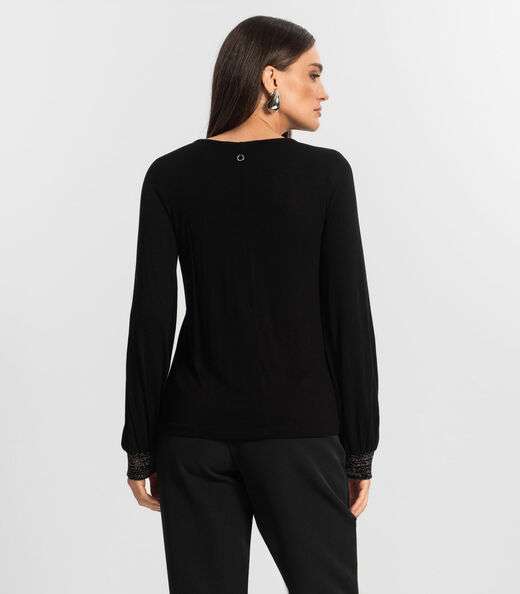 Blusa Manga Longa Tricot Endlles Preto