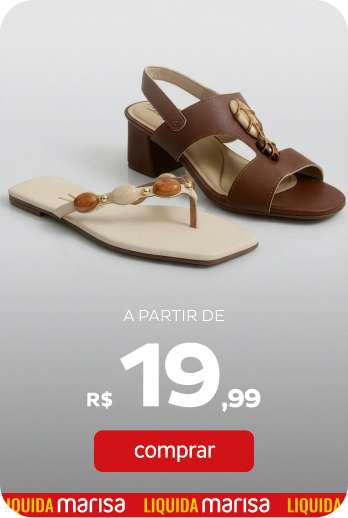 Sandálias e Rasteiras a partir de R$19,99