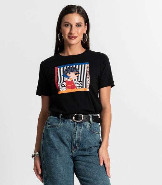 Image_Camiseta Feminina Em Meia Malha Rovitex Preto