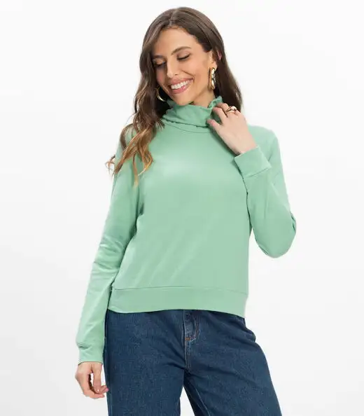 Blusão Gola Alta Infinita Cor Feminino Verde