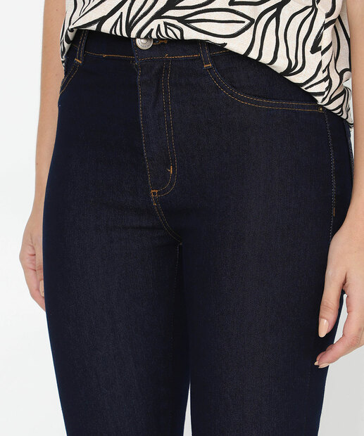 Calça Boot Cut Feminina Cintura Alta Sawary Azul