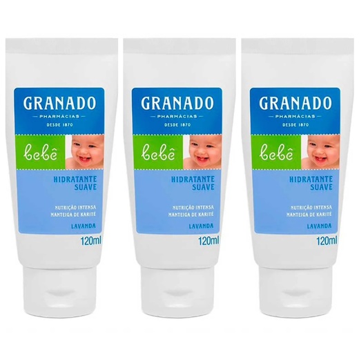 Image_Kit com 3 Unidades de Granado Hidratante Bebê Lavanda 120ml