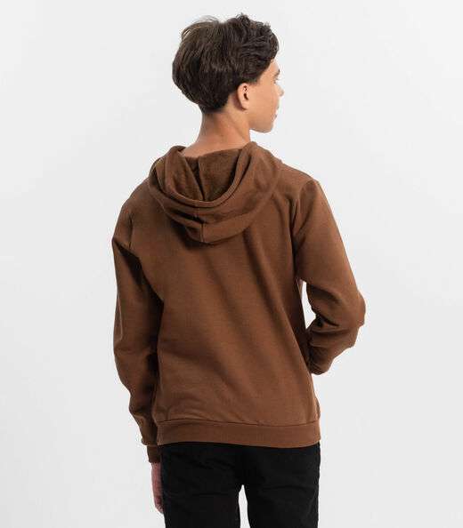 Blusão Juvenil Masculino Com Capuz Minty Marrom