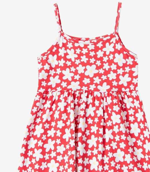 Vestido Infantil Estampado de Alcinha Bju Kids Vermelho