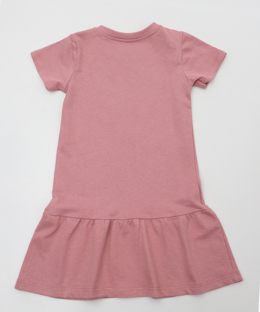 Vestido Infantil Moletinho Babado Marie Disney Tam 1 a 3 Rosa