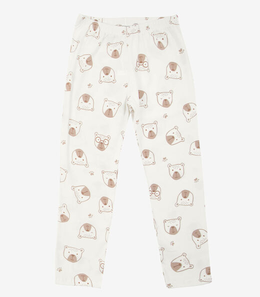 Pijama Infantil Estampado Select Bege