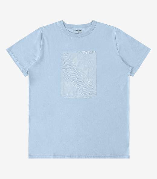 Camiseta Meia Malha Masculina Diametro Azul