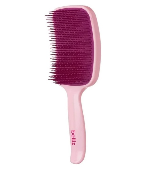 Escova de Cabelo Belliz Flex Raquete Rosa