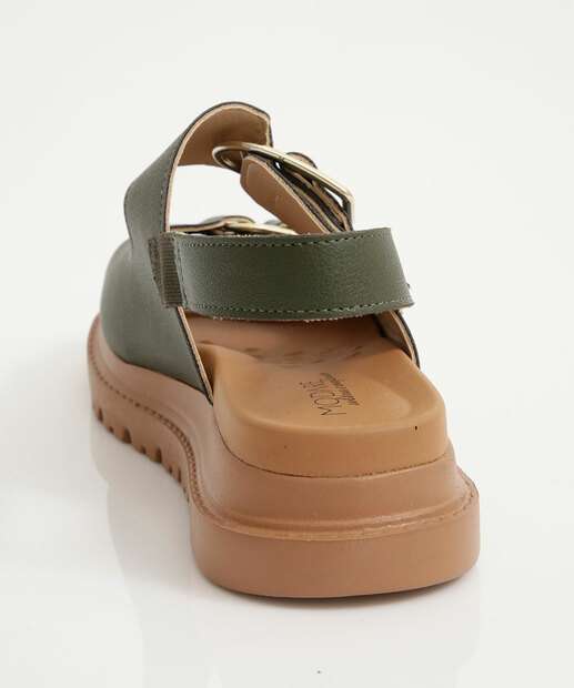 Sandália Flatform Feminina Fivela Modare Verde