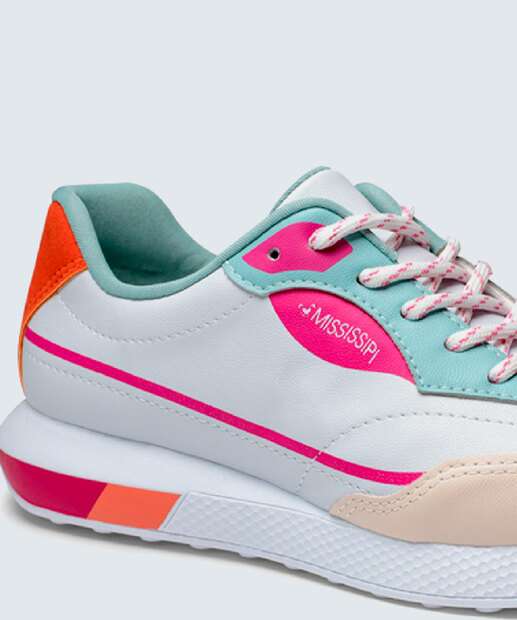 Tênis Casual Feminino Flatform Recorte Mississipi 