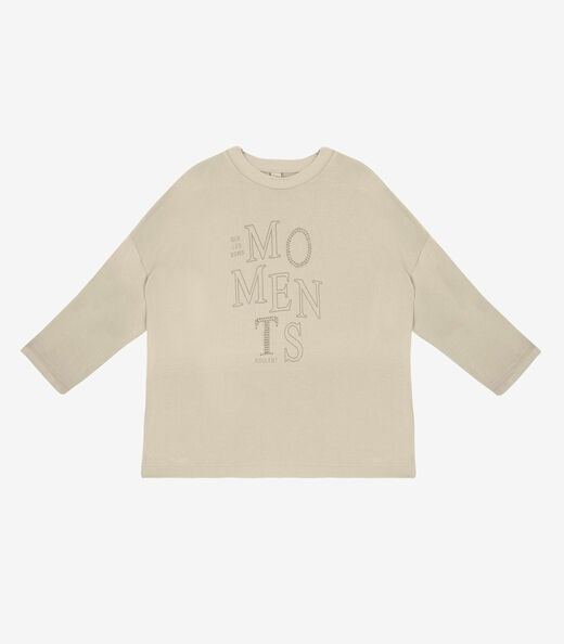 Blusa Feminina Manga 3/4 Em Visco Tricot Rovitex Bege