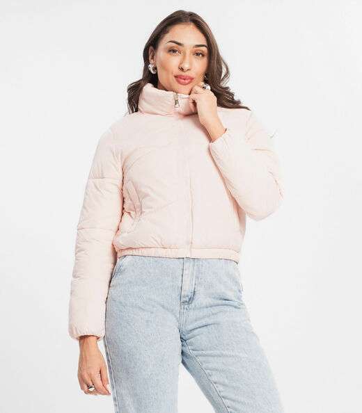 Jaqueta Feminina Puffer Bomber Select Rosa