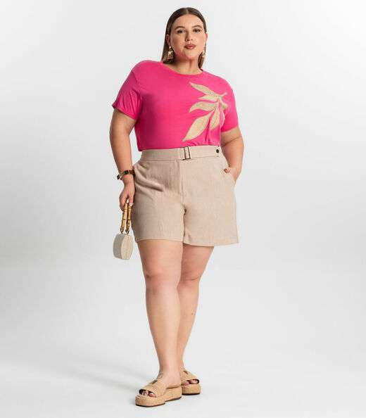 Blusa Feminina Plus Size Secret Glam Rosa