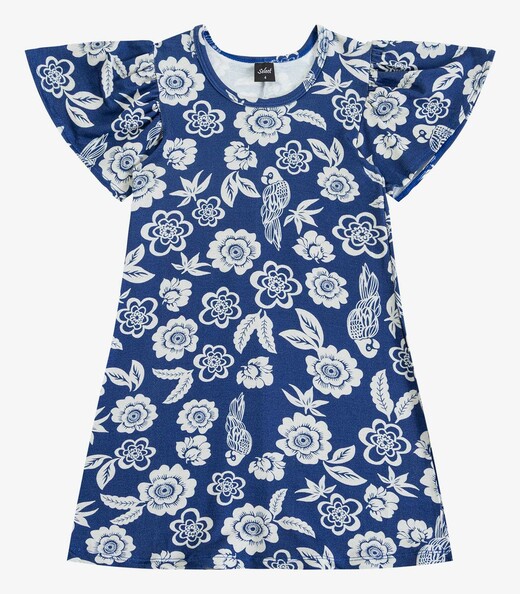 Vestido Infantil Feminino Estampado Select Azul