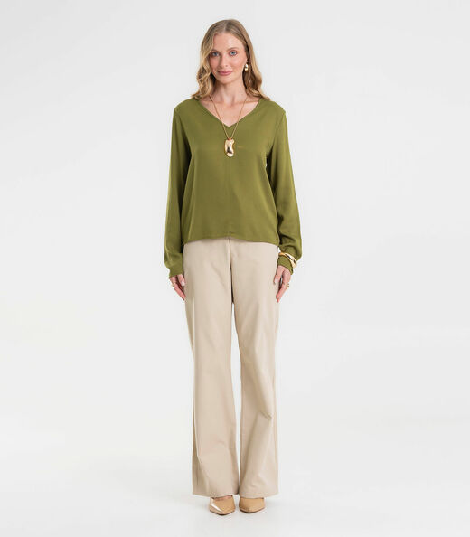 Blusa Manga Longa Feminina Rovitex Verde