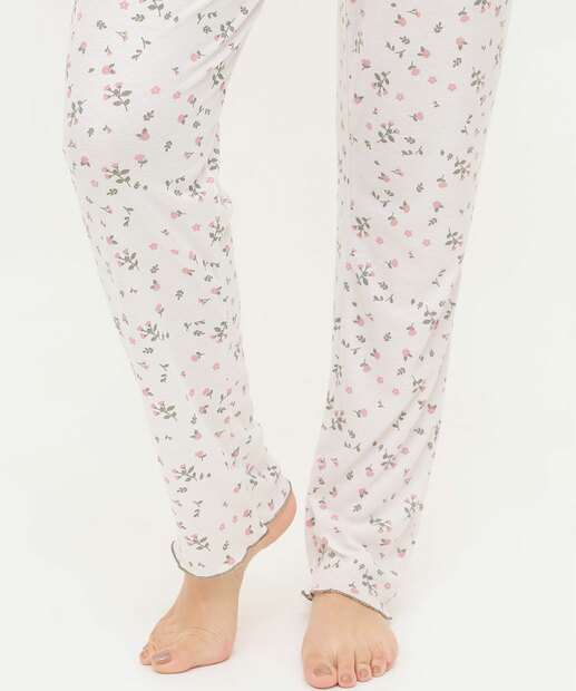 Pijama Feminino Estampa Floral Manga Curta Marisa