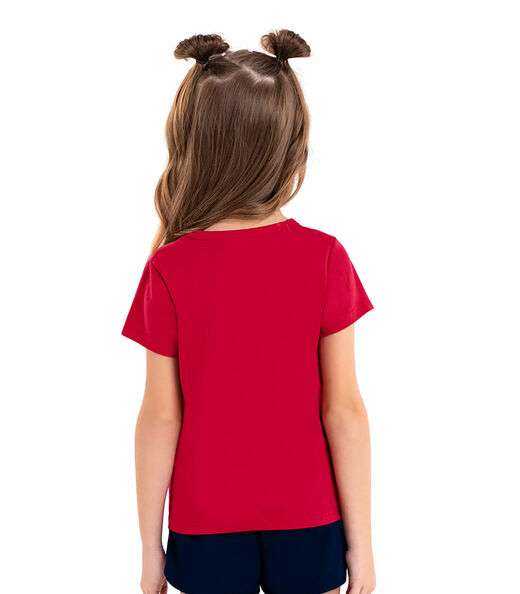 Blusa Básica Infantil Feminina Rovitex Kids Vermelho