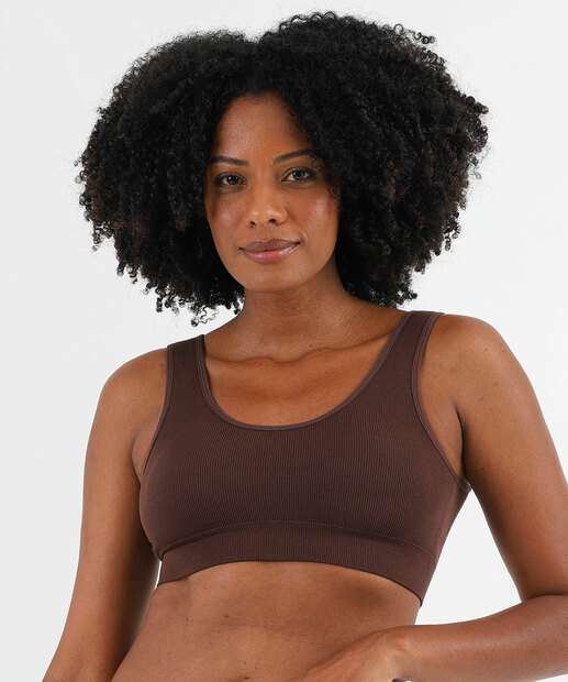 Kit 2 Sutiãs Top Sem Costura Com Bojo Removível Marisa Preto