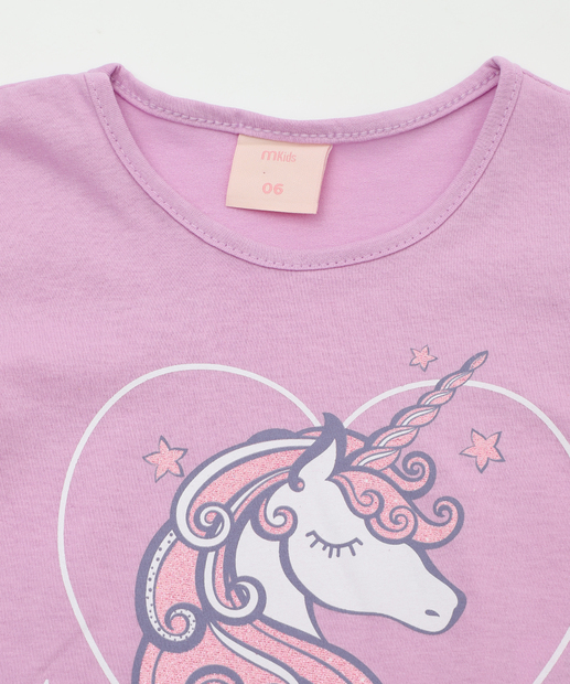 Blusa Infantil Estampa Unicórnio Marisa Tam 4 a 10 Lilás
