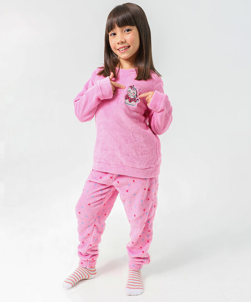 Image_Pijama Infantil Corações Marisa Tam 04 ao 12 Rosa